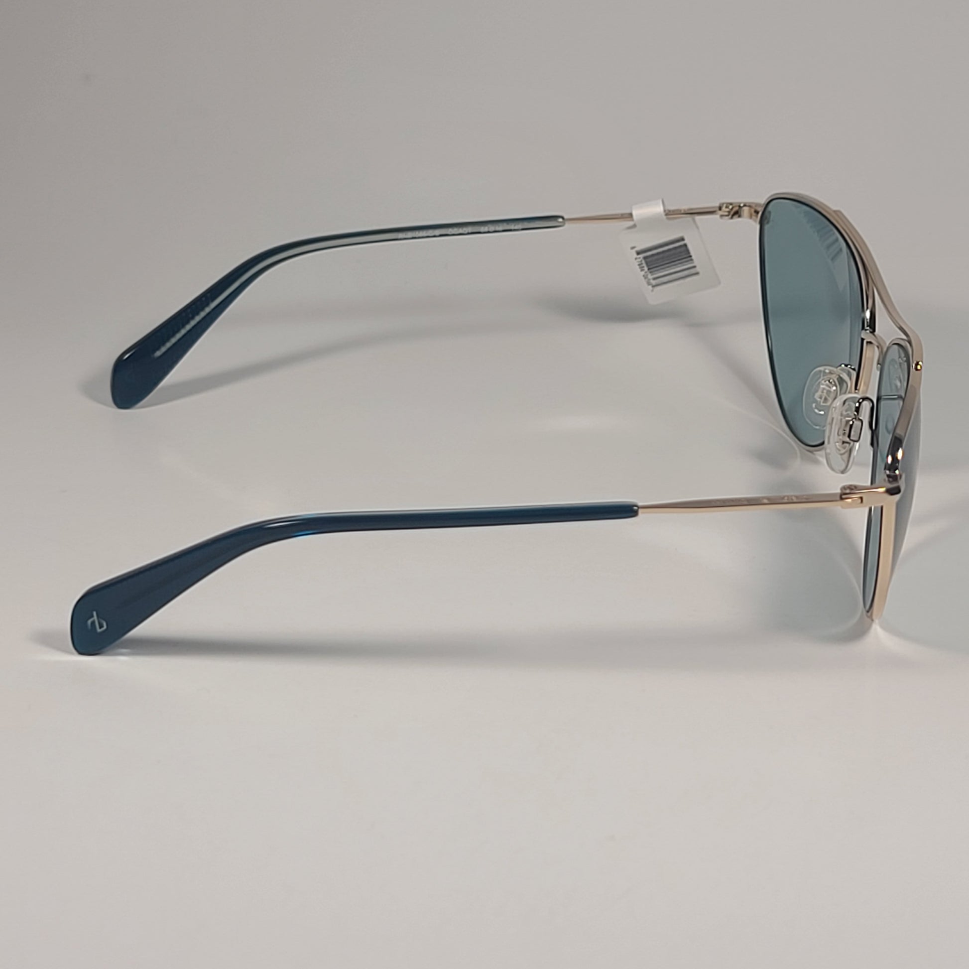 RAG & BONE RNB1065/G/S OGAQT Pilot Sunglasses Gold Frame Teal Solid Lens - Sunglasses