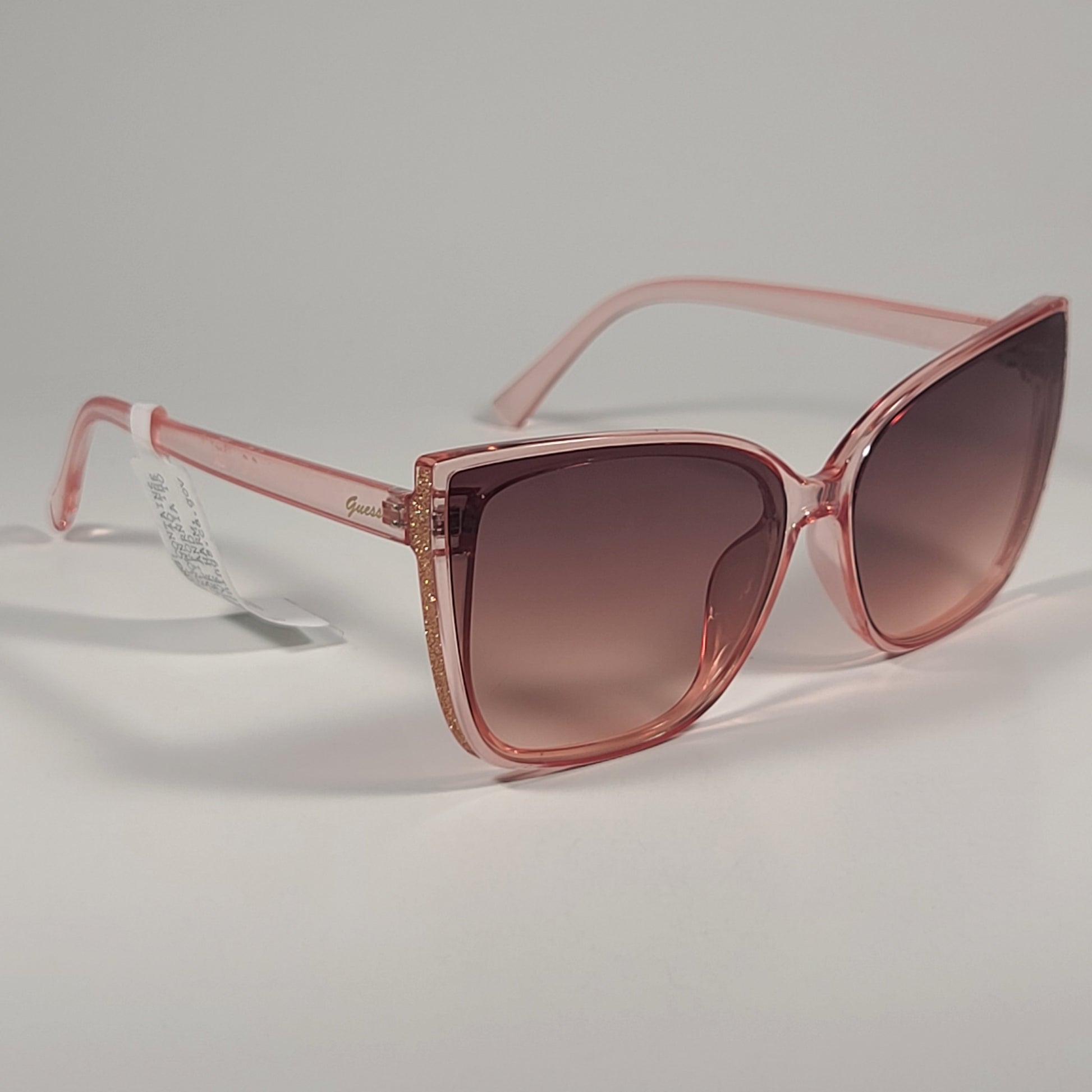 Guess GF0412 72F Oversized Butterfly Sunglasses Pink Crystal / Brown Gradient - Sunglasses