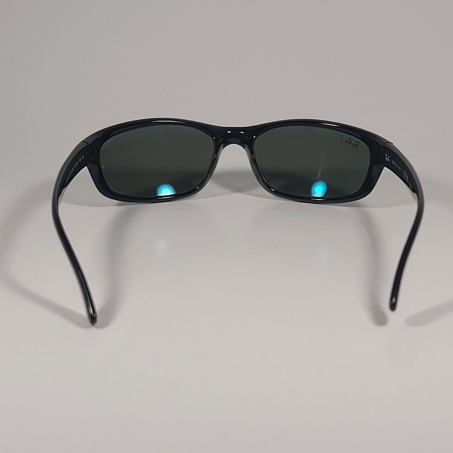 Ray-Ban Polarized Small Predator Active Lifestyle Sunglasses RB4115 601/9A Wrap Black Gloss Green Lens