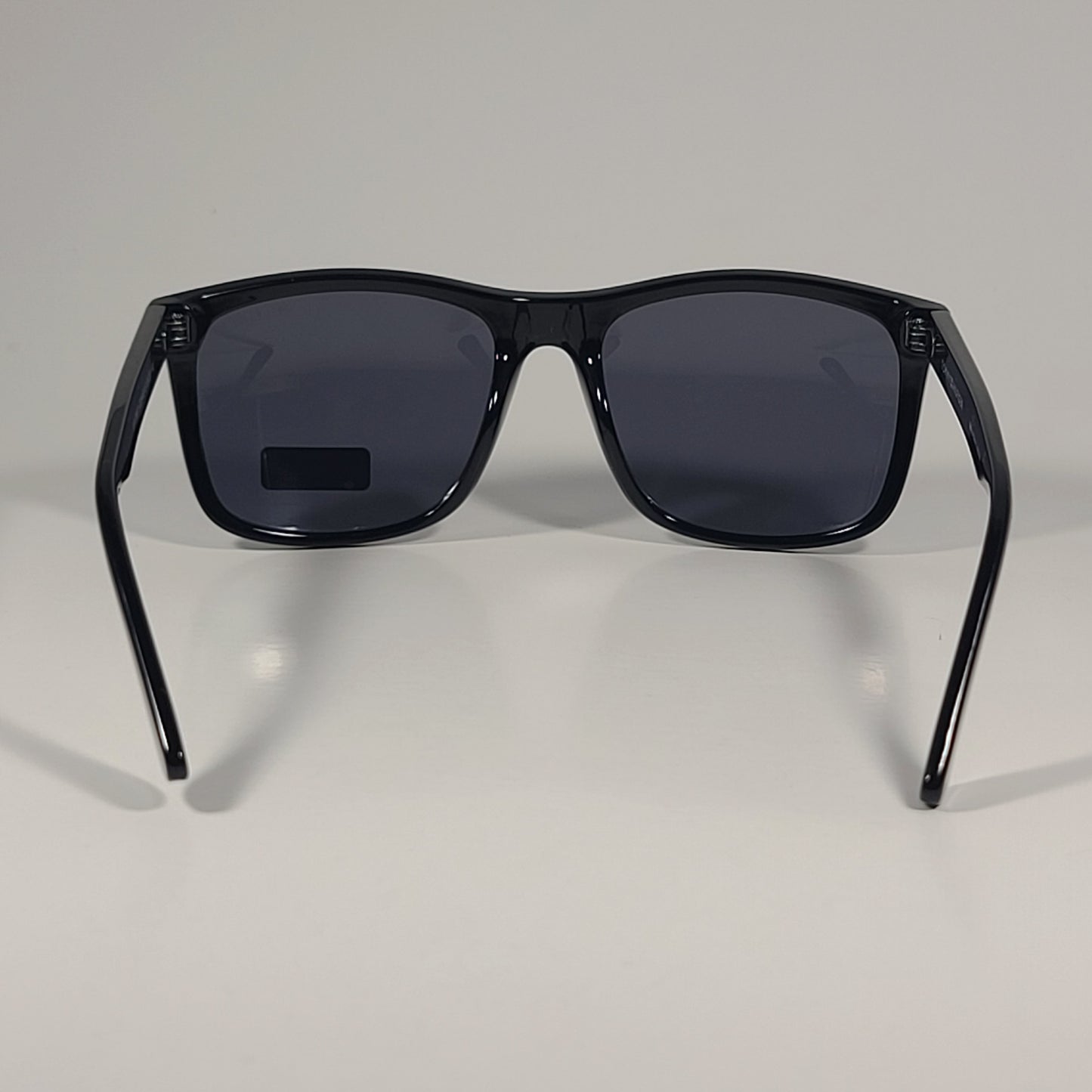 Tommy Hilfiger MP OM671 Rectangular Sunglasses Shiny Black Frame Gray Lens - Sunglasses