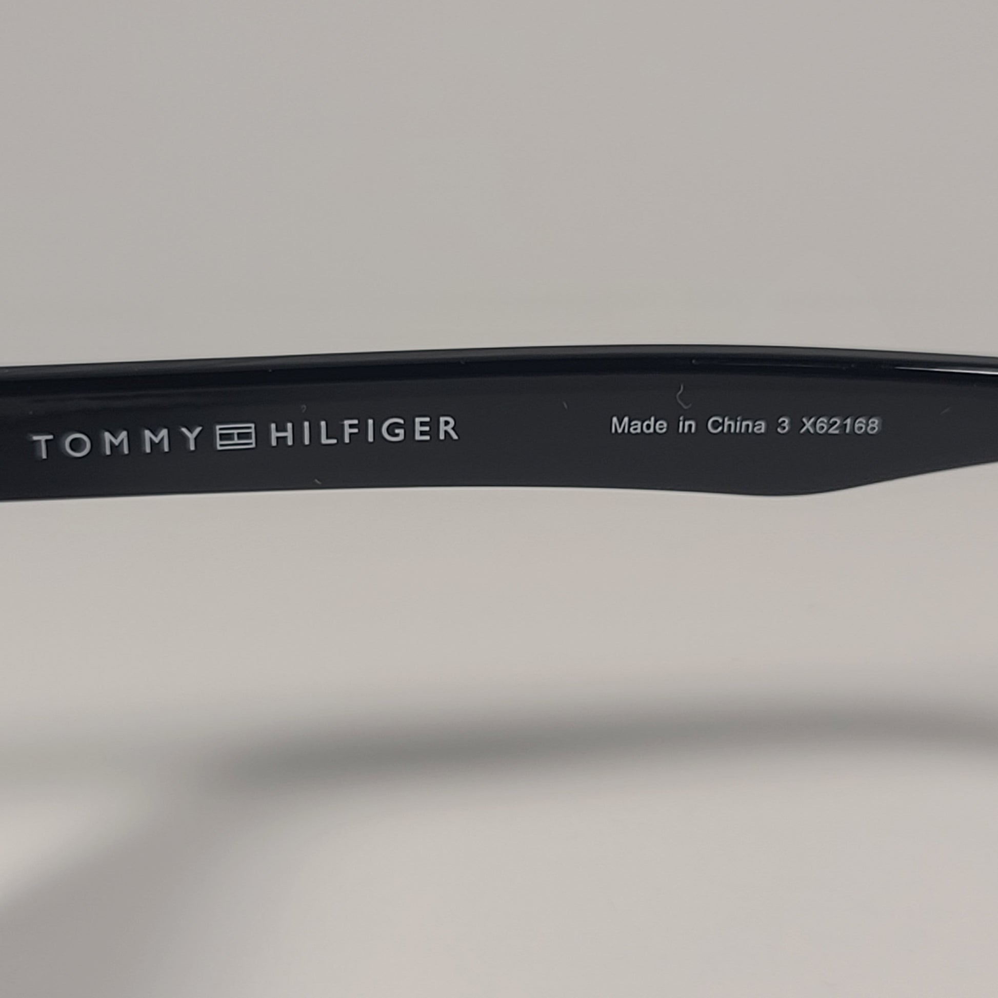 Tommy Hilfiger MP OM671 Rectangular Sunglasses Shiny Black Frame Gray Lens - Sunglasses