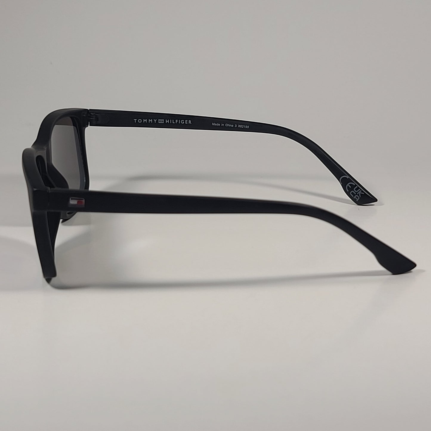 Tommy Hilfiger MP OM663 Rectangular Sunglasses Matte Black Blue Violet Flash Lens - Sunglasses