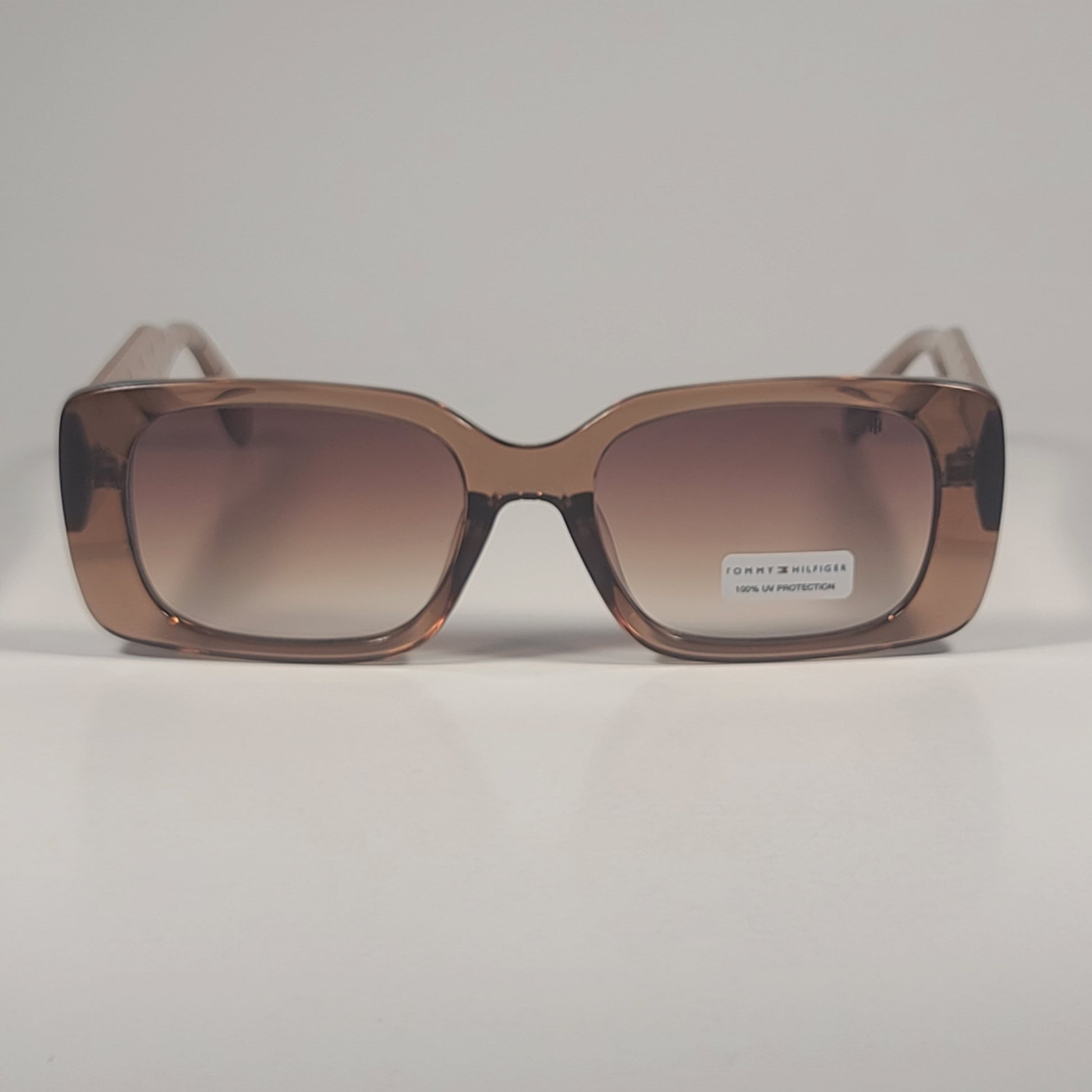 Tommy Hilfiger WP OL651 Rectangle Sunglasses Nude Beige Crystal Brown Gradient - Sunglasses