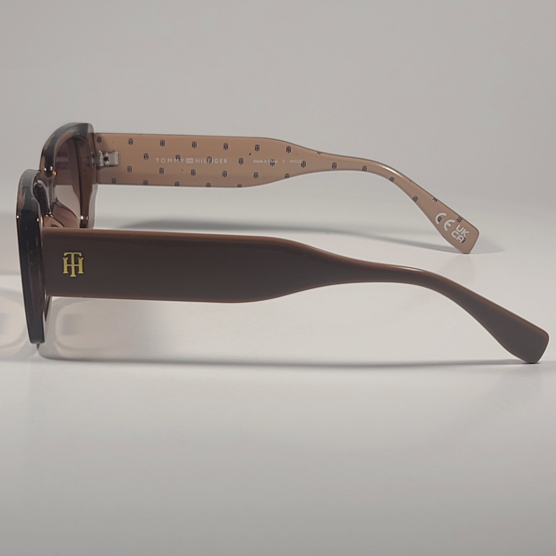 Tommy Hilfiger WP OL651 Rectangle Sunglasses Nude Beige Crystal Brown Gradient - Sunglasses