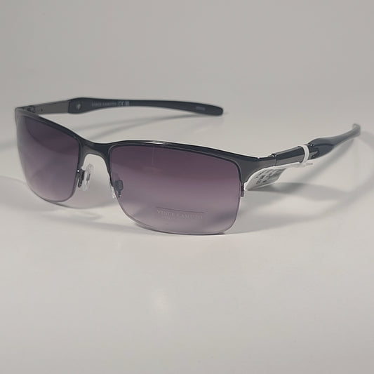 Vince Camuto VM609 GUN Rimless Wrap Sunglasses Gunmetal Black Frame Smoke Gradient Lens - Sunglasses