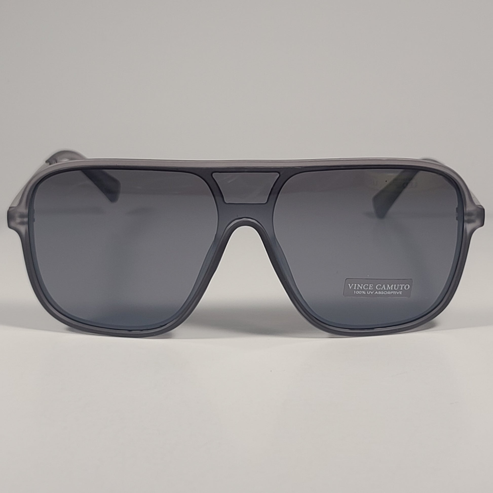 Vince Camuto VM702 GY Shield Navigator Sunglasses Gray Frame Gray Tinted Lens - Sunglasses
