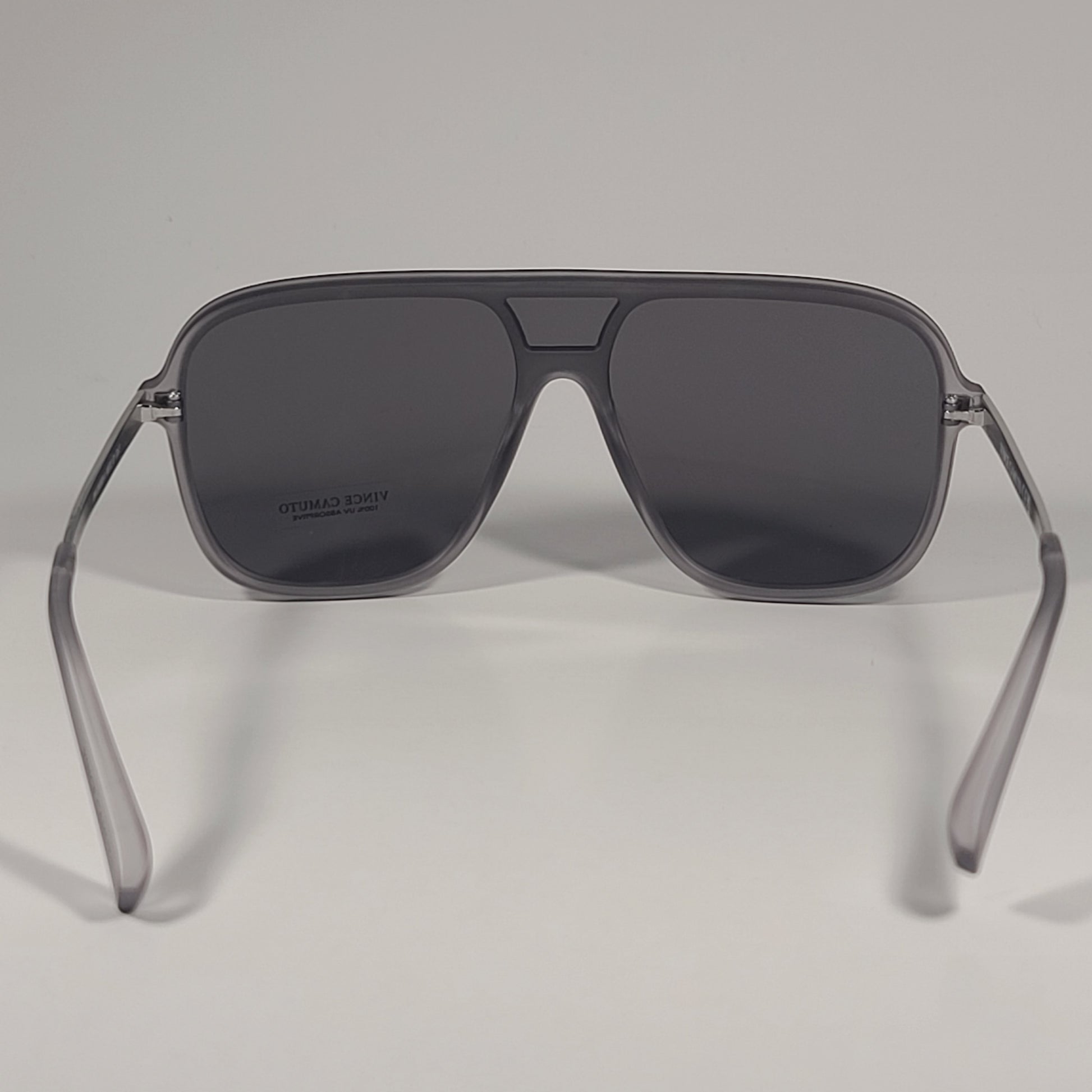 Vince Camuto VM702 GY Shield Navigator Sunglasses Gray Frame Gray Tinted Lens - Sunglasses