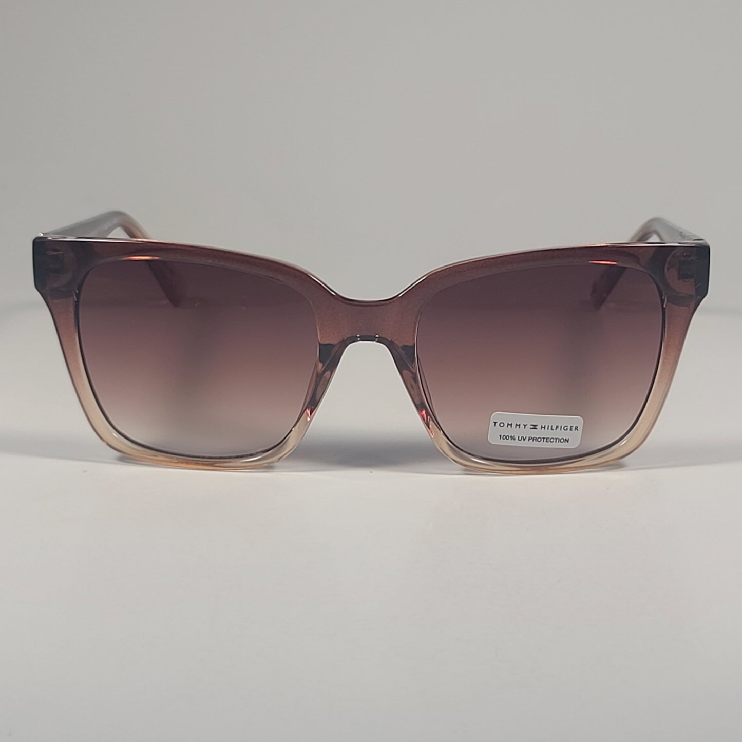Tommy Hilfiger WP OL658 Cat Eye Sunglasses Brown Crystal Frame Brown Lens 54mm - Sunglasses