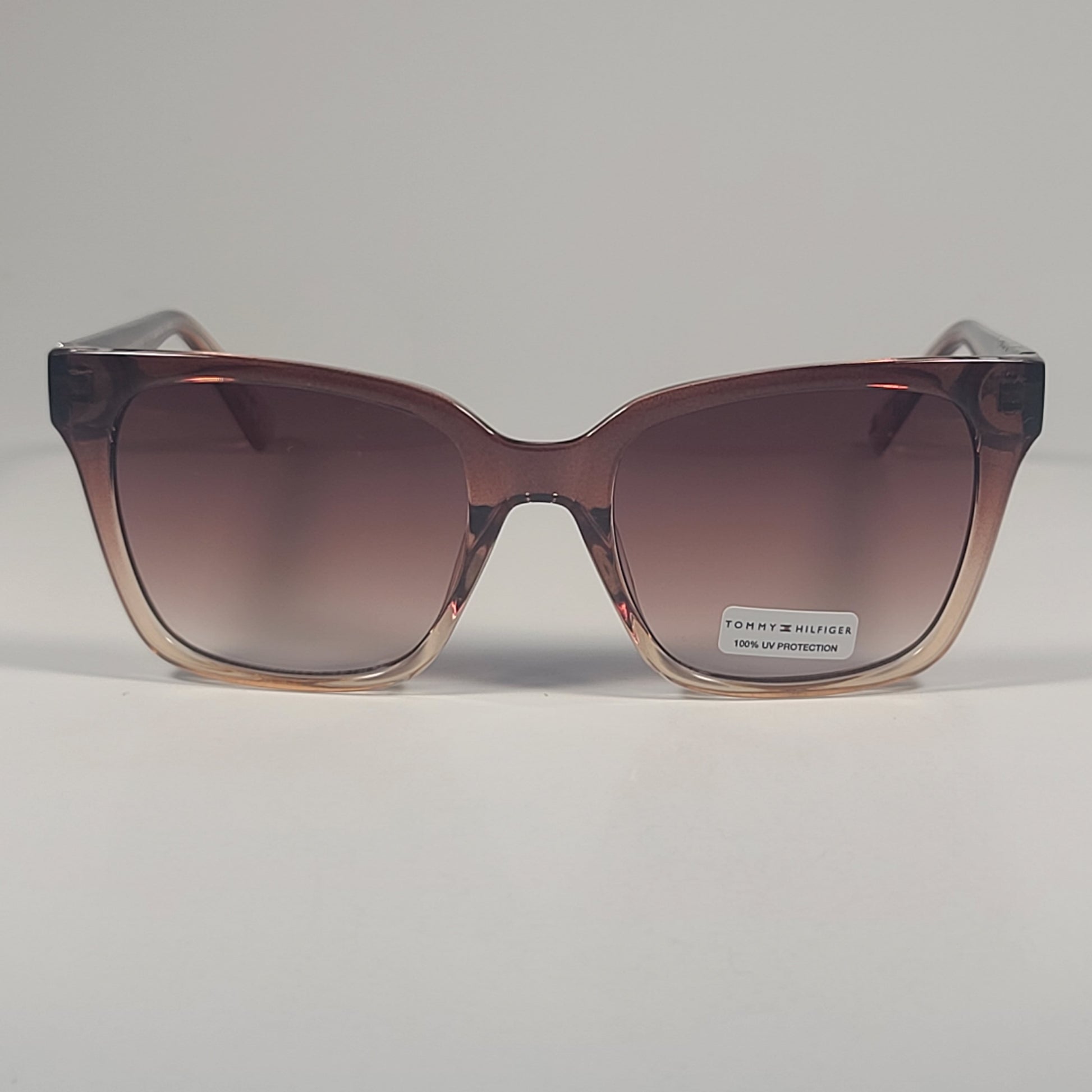Tommy Hilfiger WP OL658 Cat Eye Sunglasses Brown Crystal Frame Brown Lens 54mm - Sunglasses