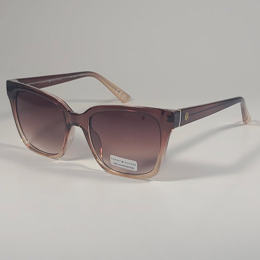 Tommy Hilfiger WP OL658 Cat Eye Sunglasses Brown Crystal Frame Brown Lens 54mm - Sunglasses