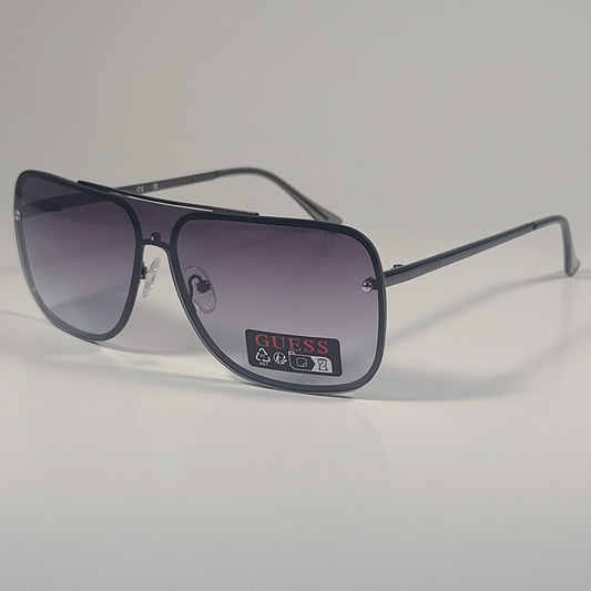 Guess GO00053 06B Shield Sunglasses Gunmetal Frame Smoke Gray Gradient Lens - Sunglasses