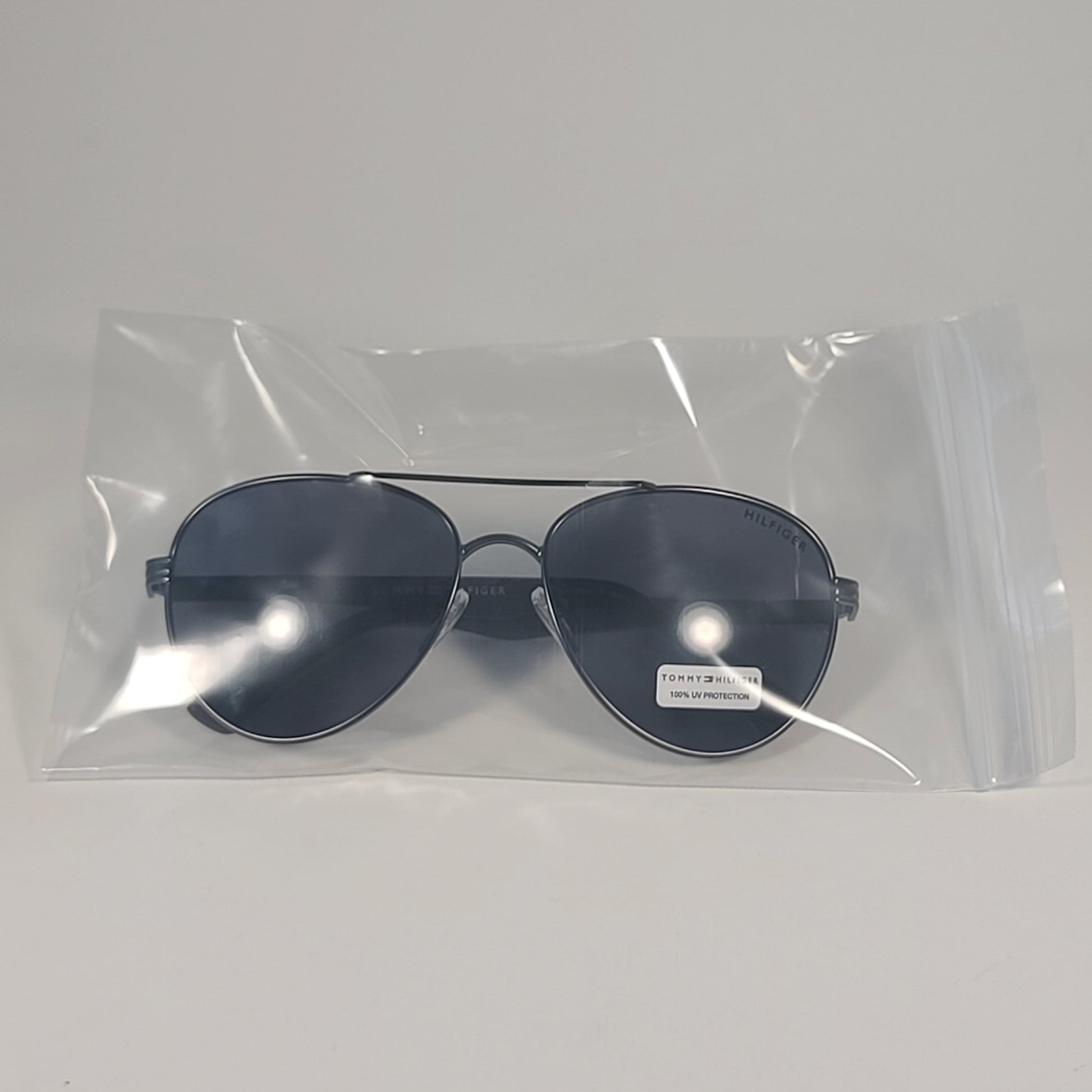 Tommy Hilfiger MM OM656 Aviator Pilot Sunglasses Gunmetal Dark Brown Frame & Gray Lens - Sunglasses