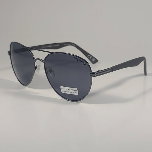 Tommy Hilfiger MM OM656 Aviator Pilot Sunglasses Gunmetal Dark Brown Frame & Gray Lens - Sunglasses