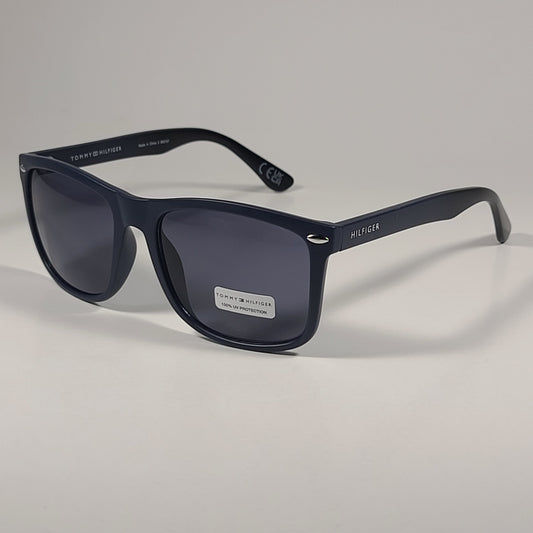 Tommy Hilfiger MP OM652 Rectangular Sunglasses Navy Blue Black Gray Lens 55mm - Sunglasses