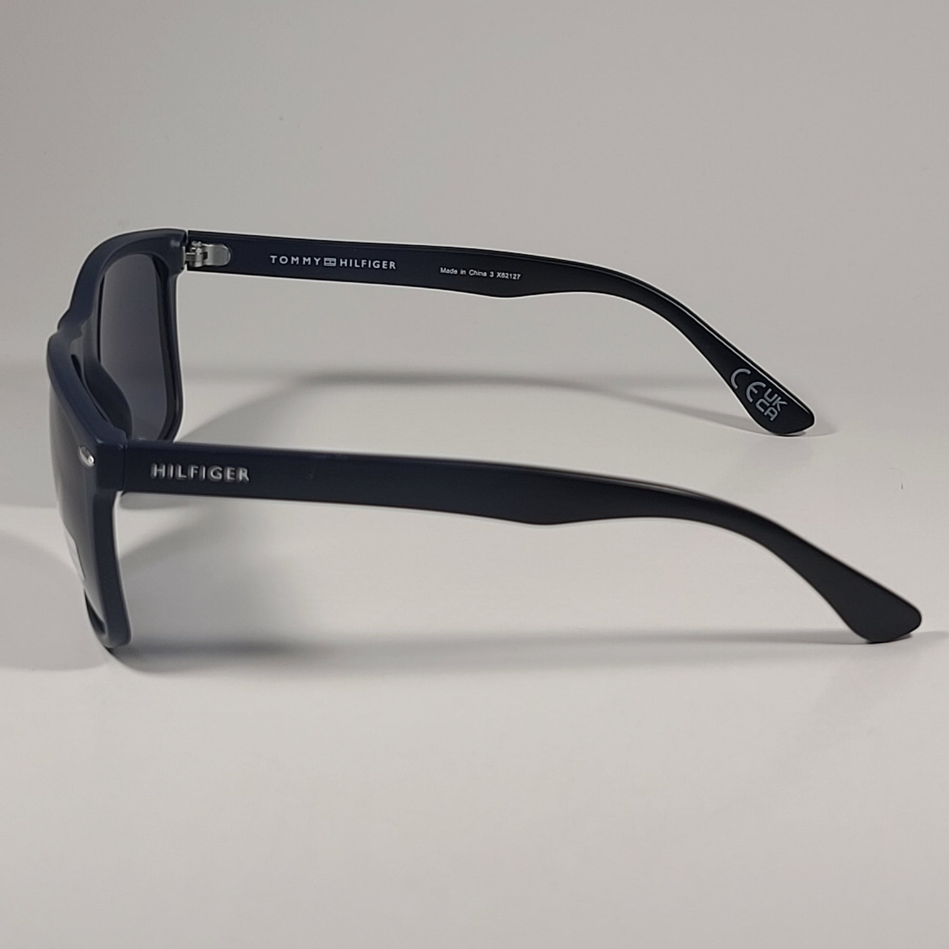 Tommy Hilfiger MP OM652 Rectangular Sunglasses Navy Blue Black Gray Lens 55mm - Sunglasses