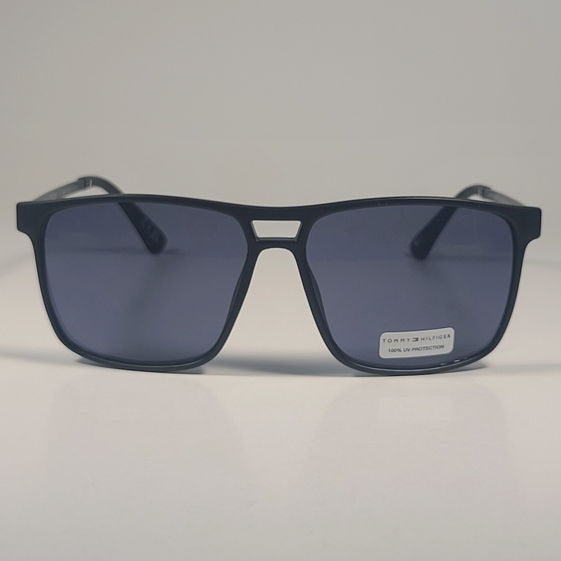 Tommy Hilfiger MP OM658 Rectangular Sunglasses Matte Black Frame & Gray Lens - Sunglasses