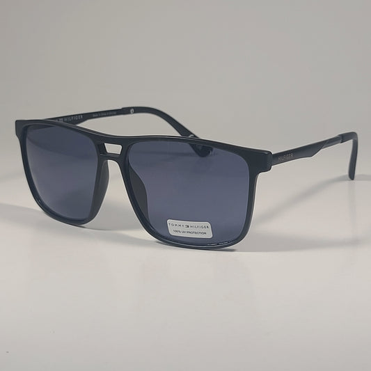 Tommy Hilfiger MP OM658 Rectangular Sunglasses Matte Black Frame & Gray Lens - Sunglasses