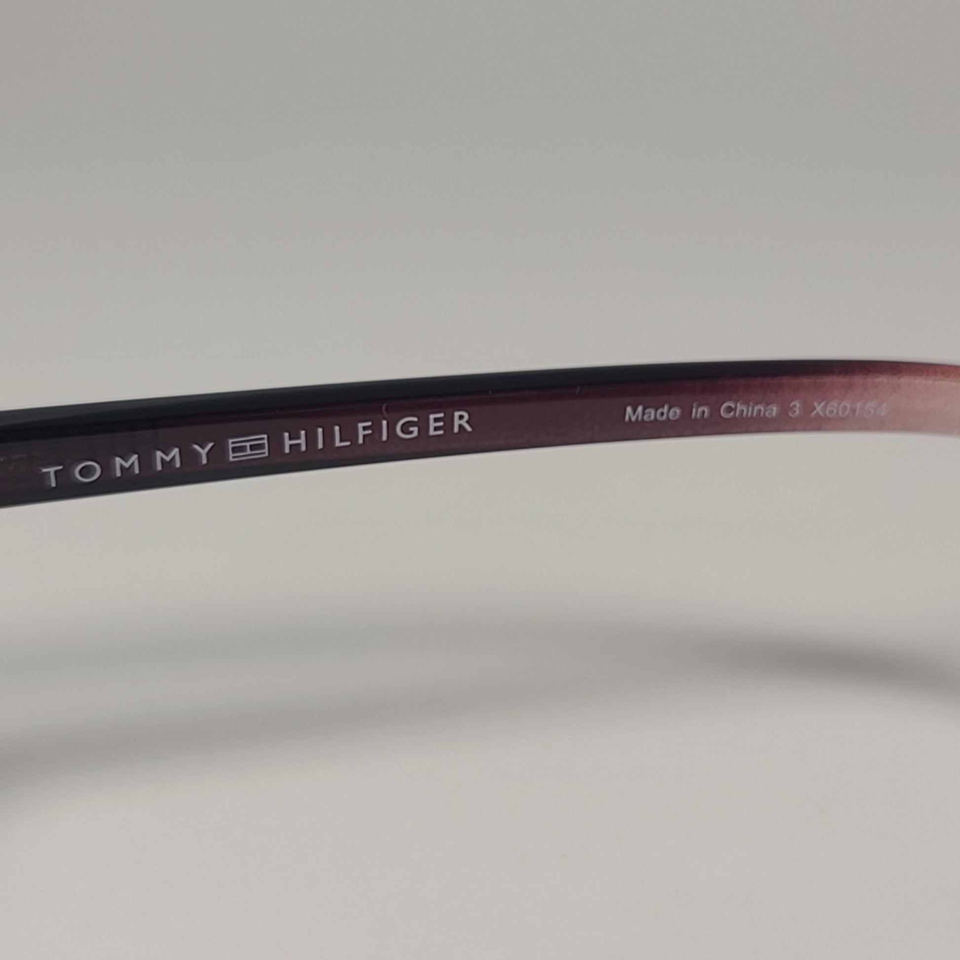 Tommy Hilfiger WP OL614 Oval Sunglasses Red Wine Crystal Frame Smoke Gradient Lens - Sunglasses