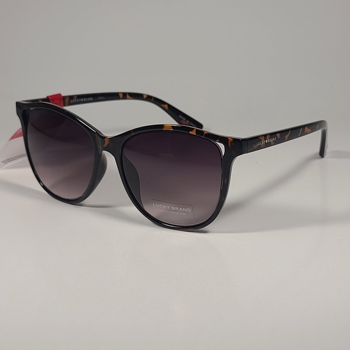 Lucky Brand Brown Tortoise Gold Logo Arms Tinted Graduated Sunglasses New Lucky Brand Twilight Square Sunglasses Frame Brown Tortoise  main image 2