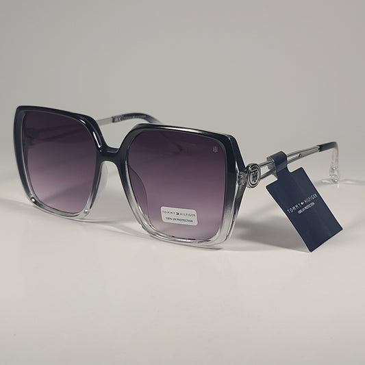 Tommy Hilfiger WM OL655 Butterfly Oversize Sunglasses Black Crystal Smoke Lens - Sunglasses