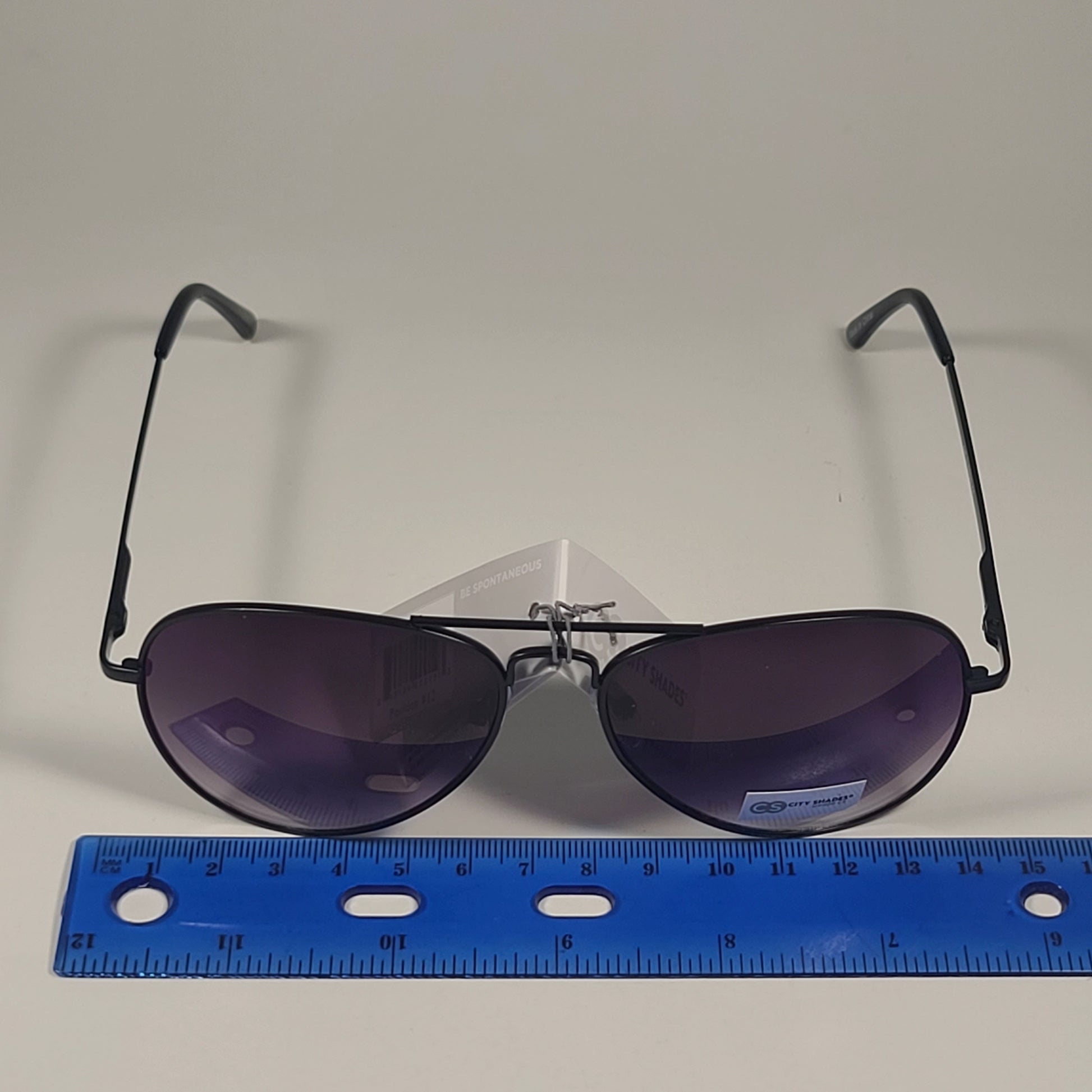 City Shades 6752 Pilot Sunglasses Matte Black Frame Smoke Gray Gradient Lens - Sunglasses
