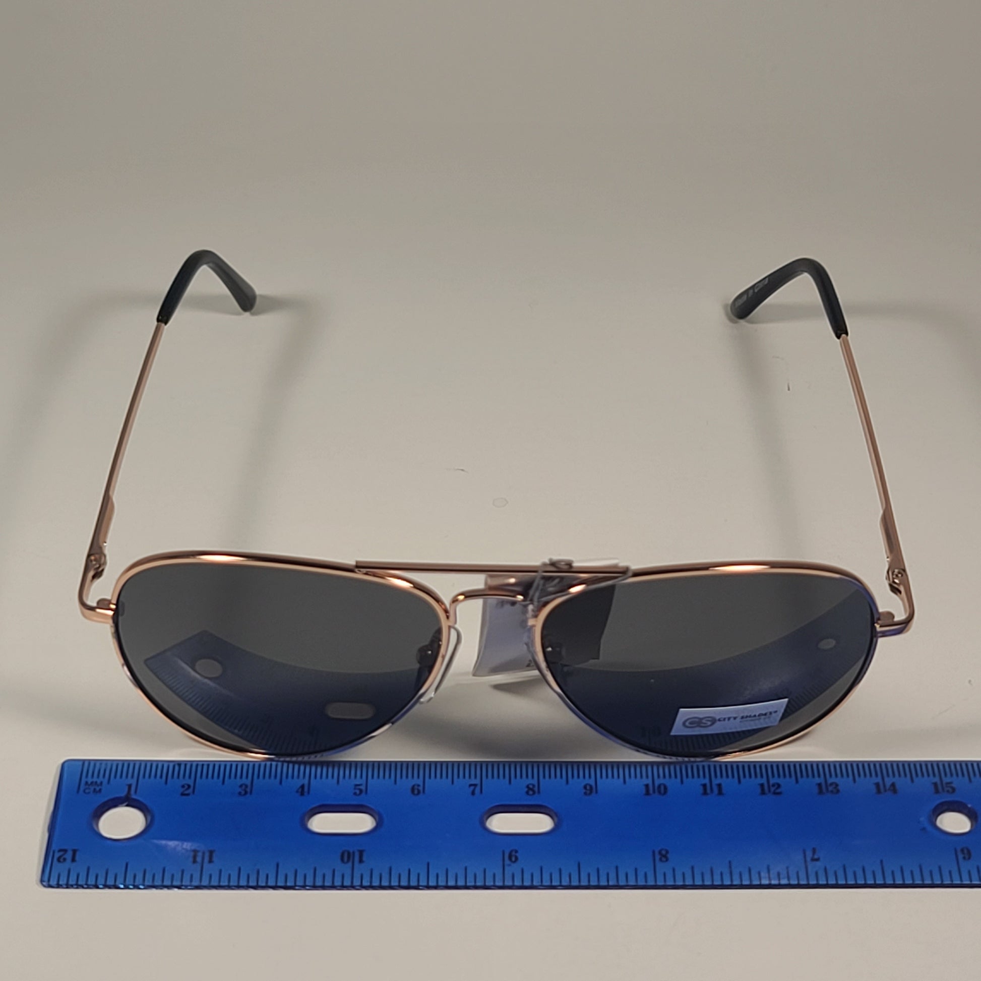 City Shades 6752 Pilot Sunglasses Gold Tone Metal Frame Green Tinted Lens - Sunglasses