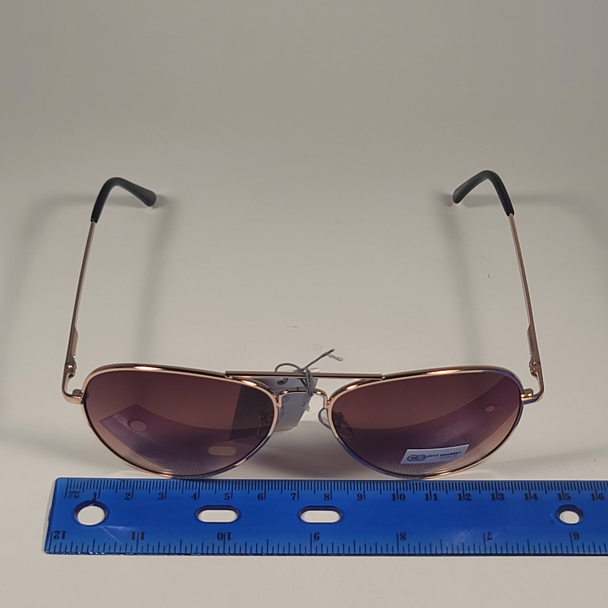 City Shades 6752 Pilot Sunglasses Gold Tone Metal Frame Brown Gradient Lens - Sunglasses
