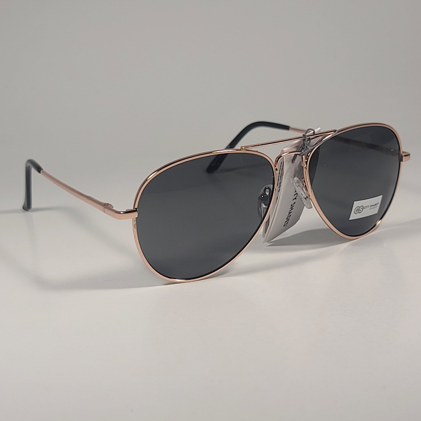 City Shades 6752 Pilot Sunglasses Gold Tone Metal Frame Green Tinted Lens - Sunglasses