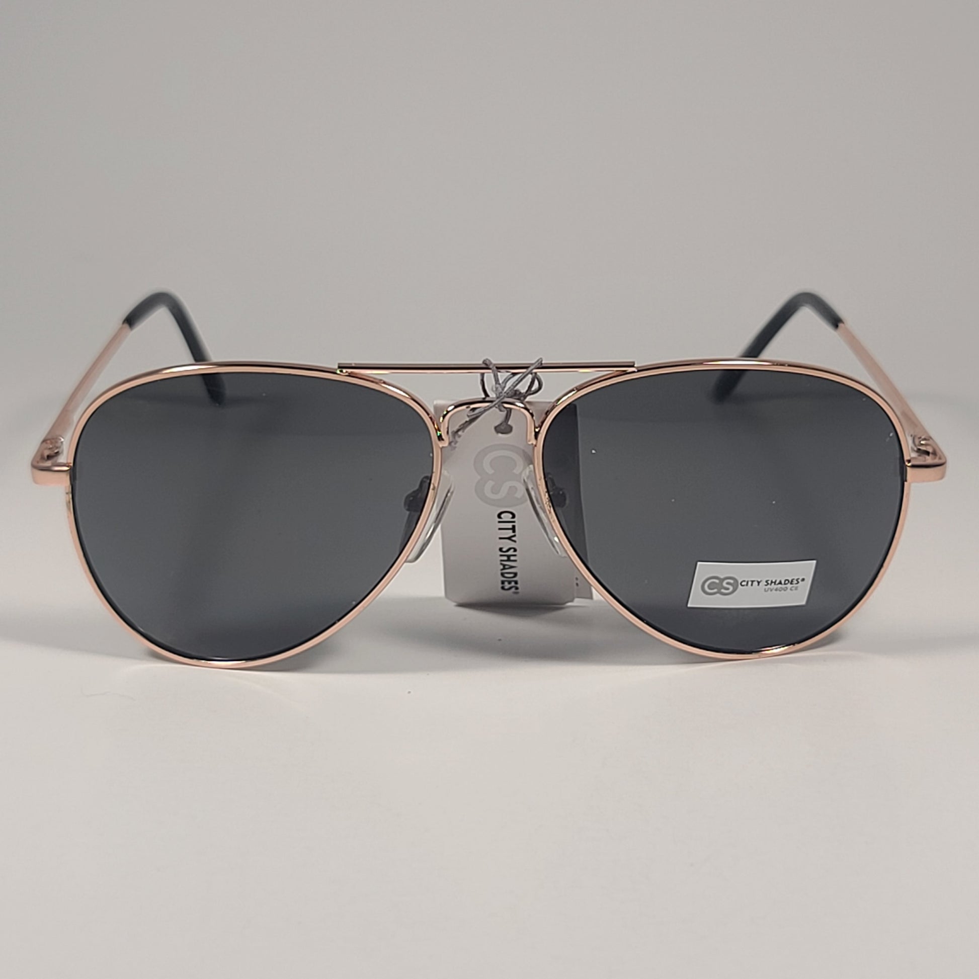 City Shades 6752 Pilot Sunglasses Gold Tone Metal Frame Green Tinted Lens - Sunglasses