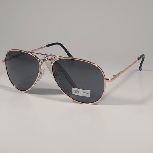 City Shades 6752 Pilot Sunglasses Gold Tone Metal Frame Green Tinted Lens - Sunglasses