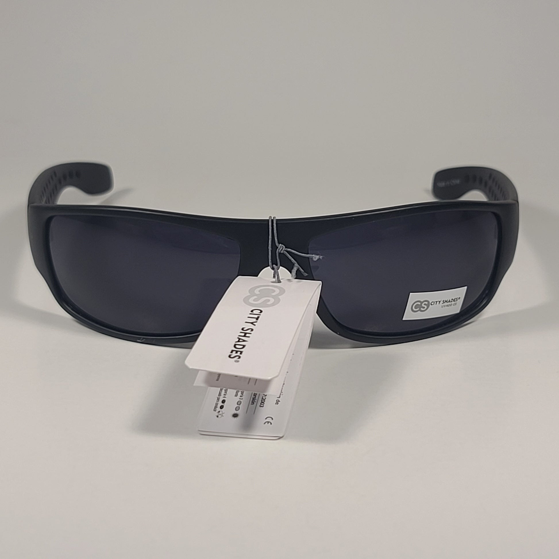 City Shades 6276 Sport Wrap Sunglasses Matte Black Frame Gray Tinted Lens - Sunglasses