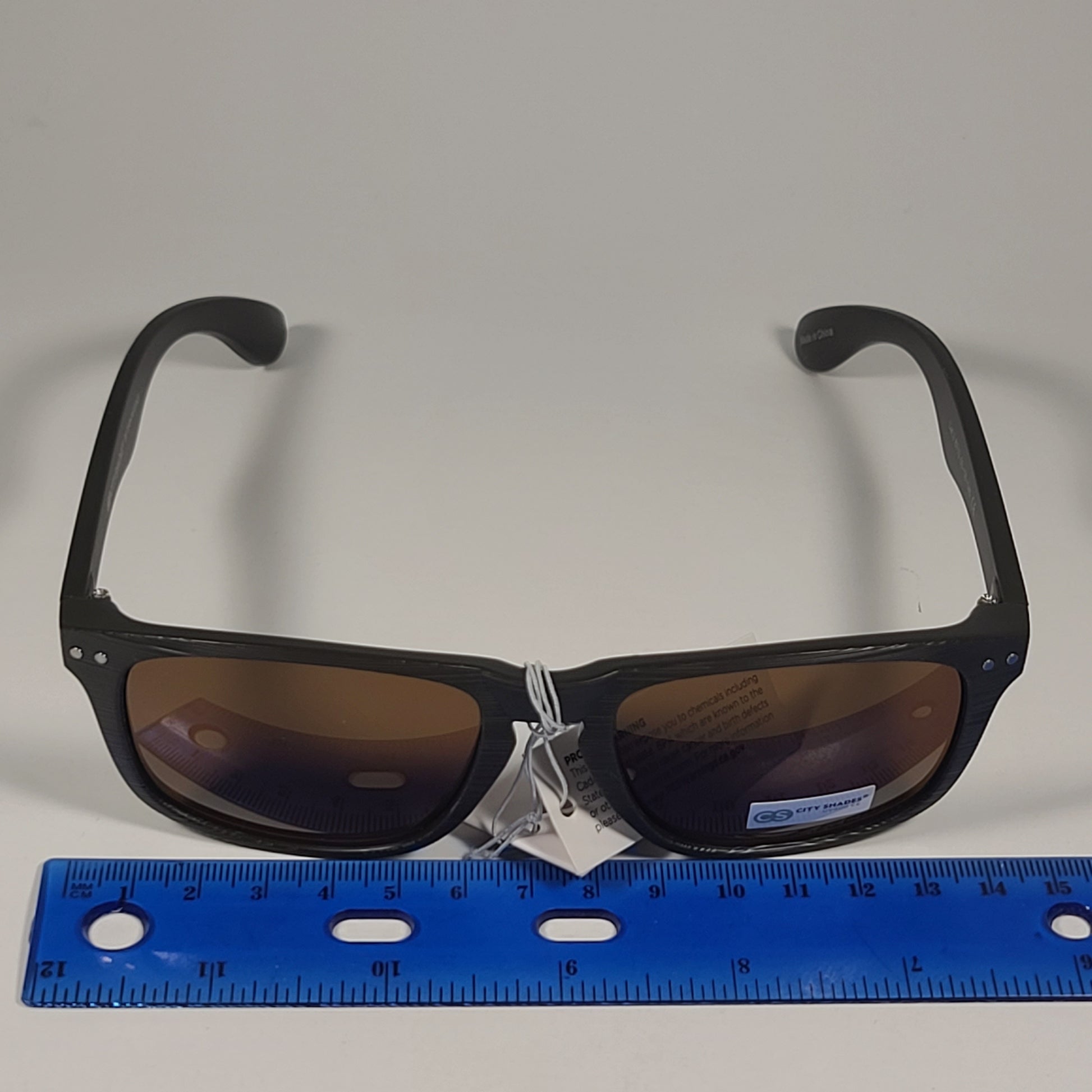 City Shades 6713 Square Sunglasses Brown Frame Brown Tinted Lens 55mm - Sunglasses
