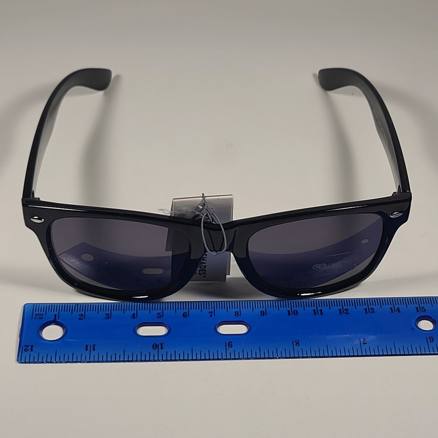 City Shades 6732-81 Square Sunglasses Shiny Black Frame Gray Tinted Lens - Sunglasses