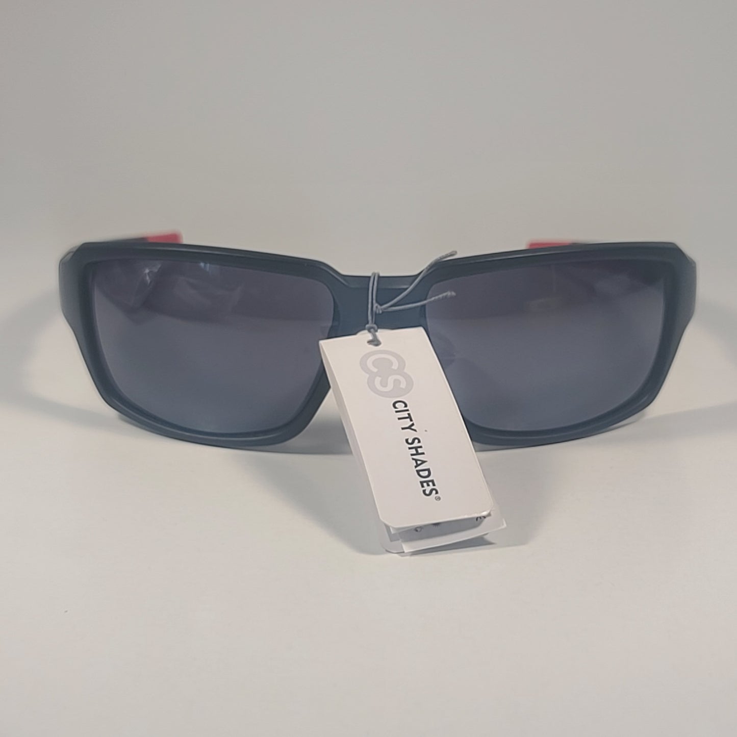 City Shades 6258 Sport Wrap Sunglasses Matte Black & Red Frame Gray Tinted Lens - Sunglasses