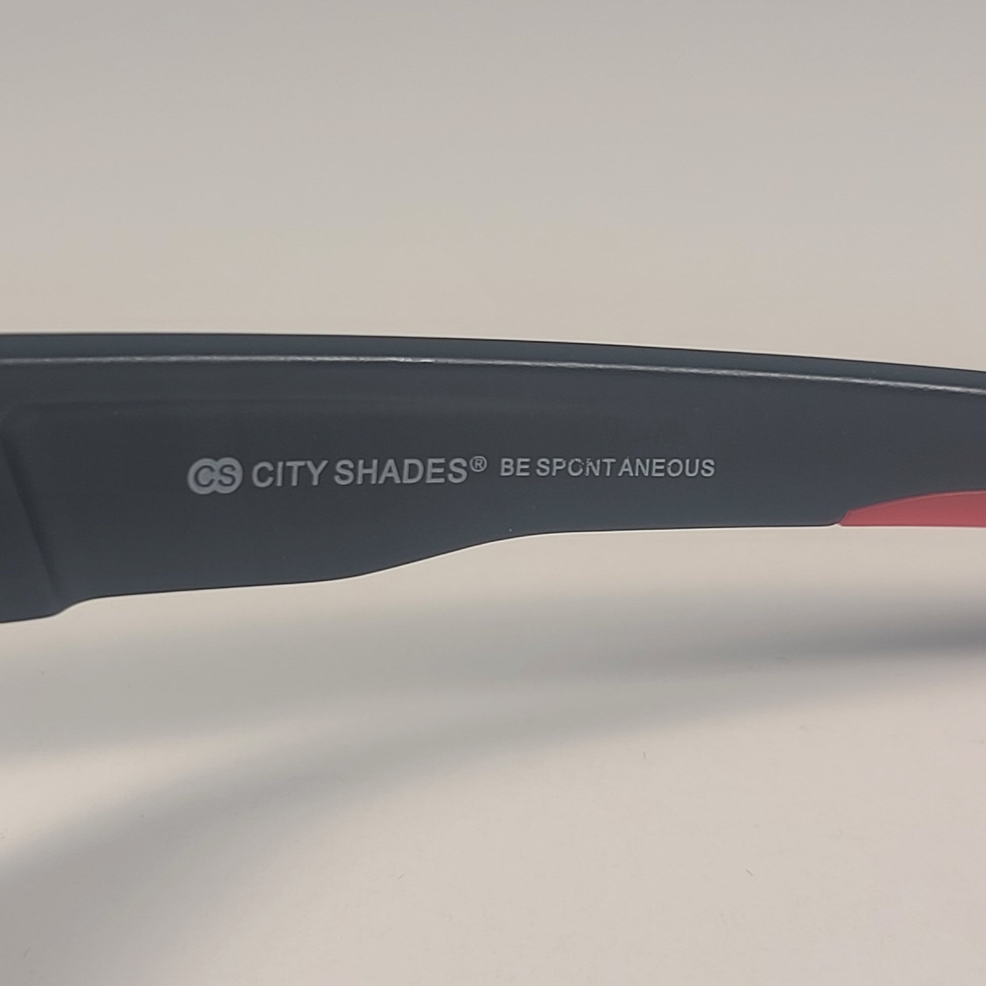 City Shades 6258 Sport Wrap Sunglasses Matte Black & Red Frame Gray Tinted Lens - Sunglasses