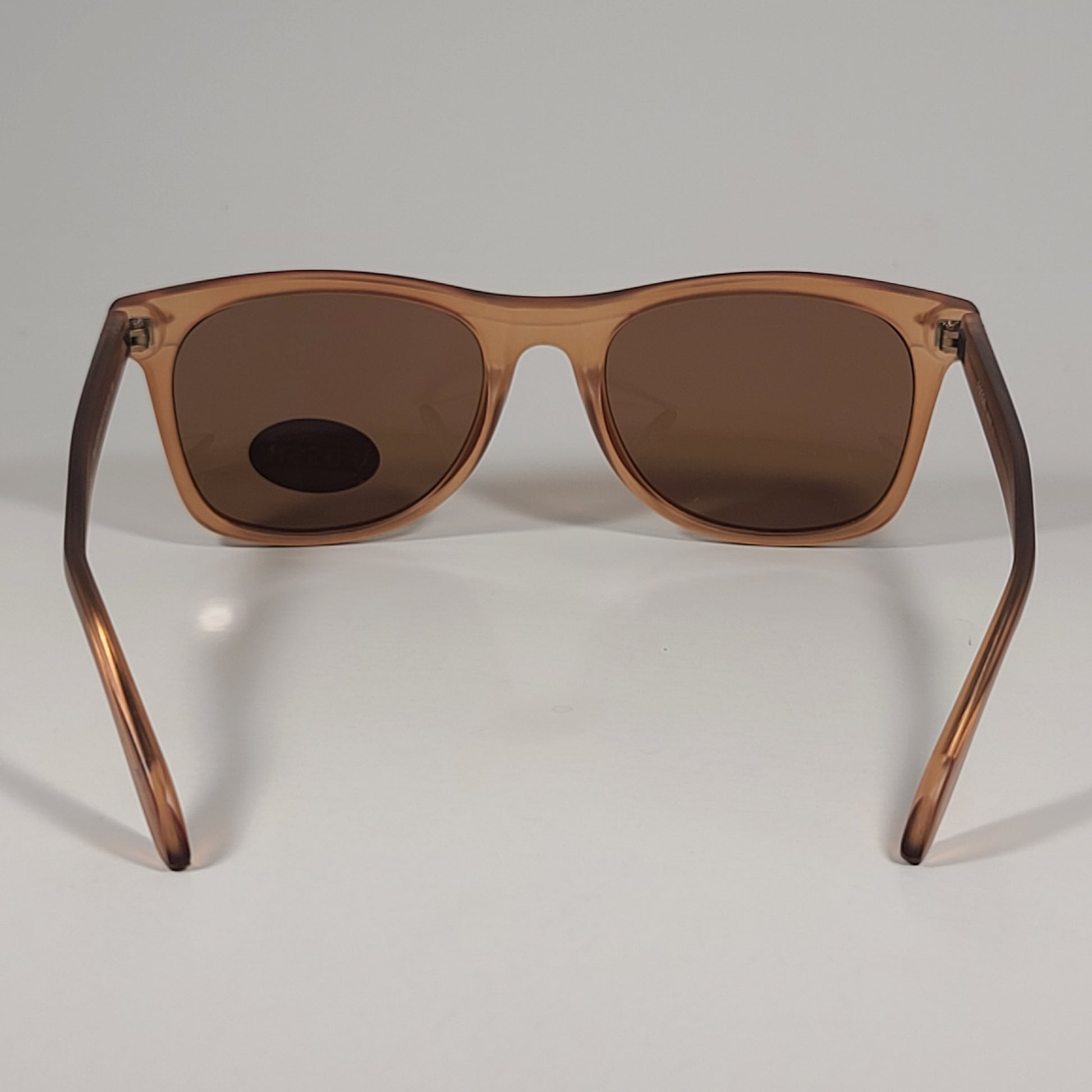 Fossil FM150 Men’s Square Sunglasses Orange Crystal Frame Brown Lens 54mm - Sunglasses