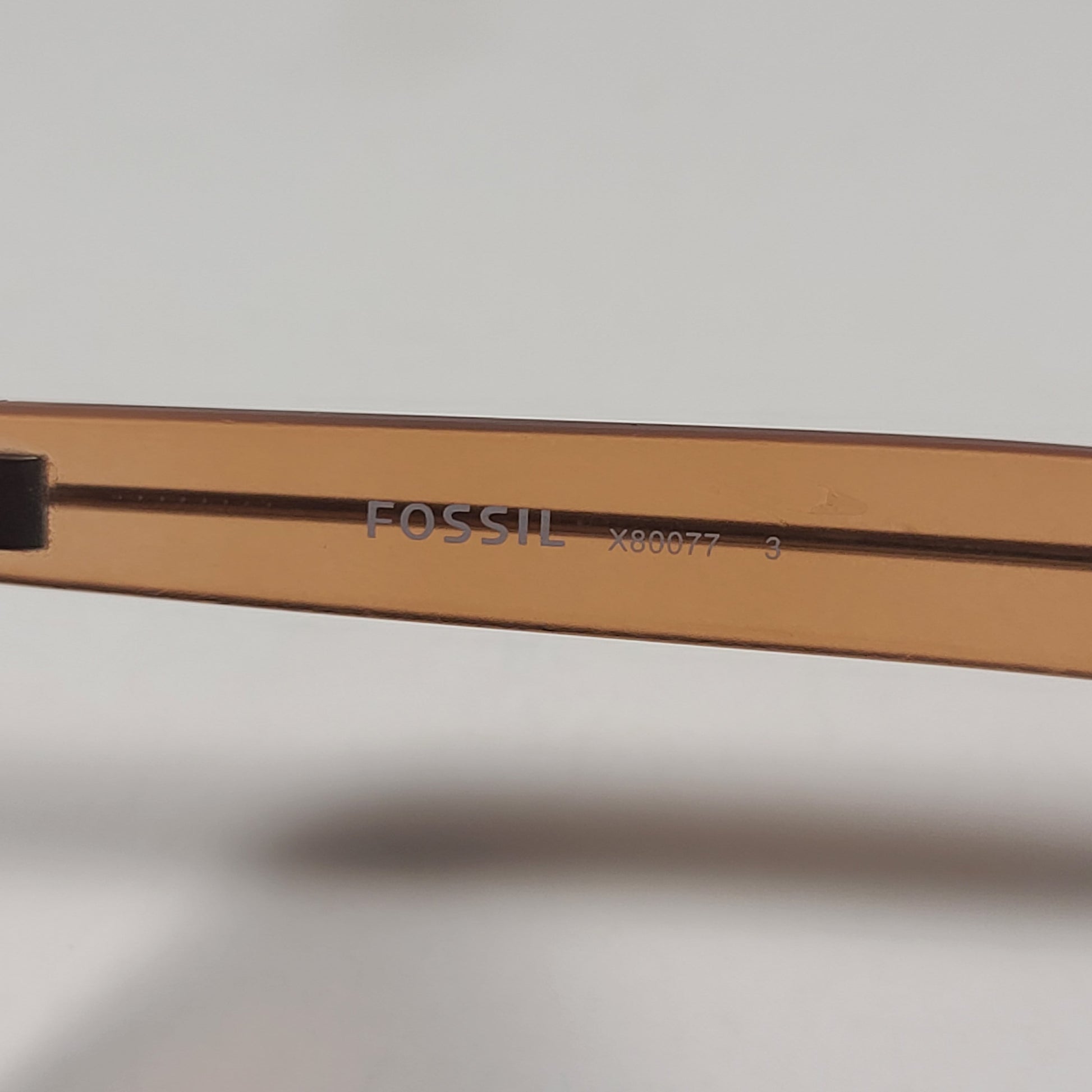 Fossil FM150 Men’s Square Sunglasses Orange Crystal Frame Brown Lens 54mm - Sunglasses