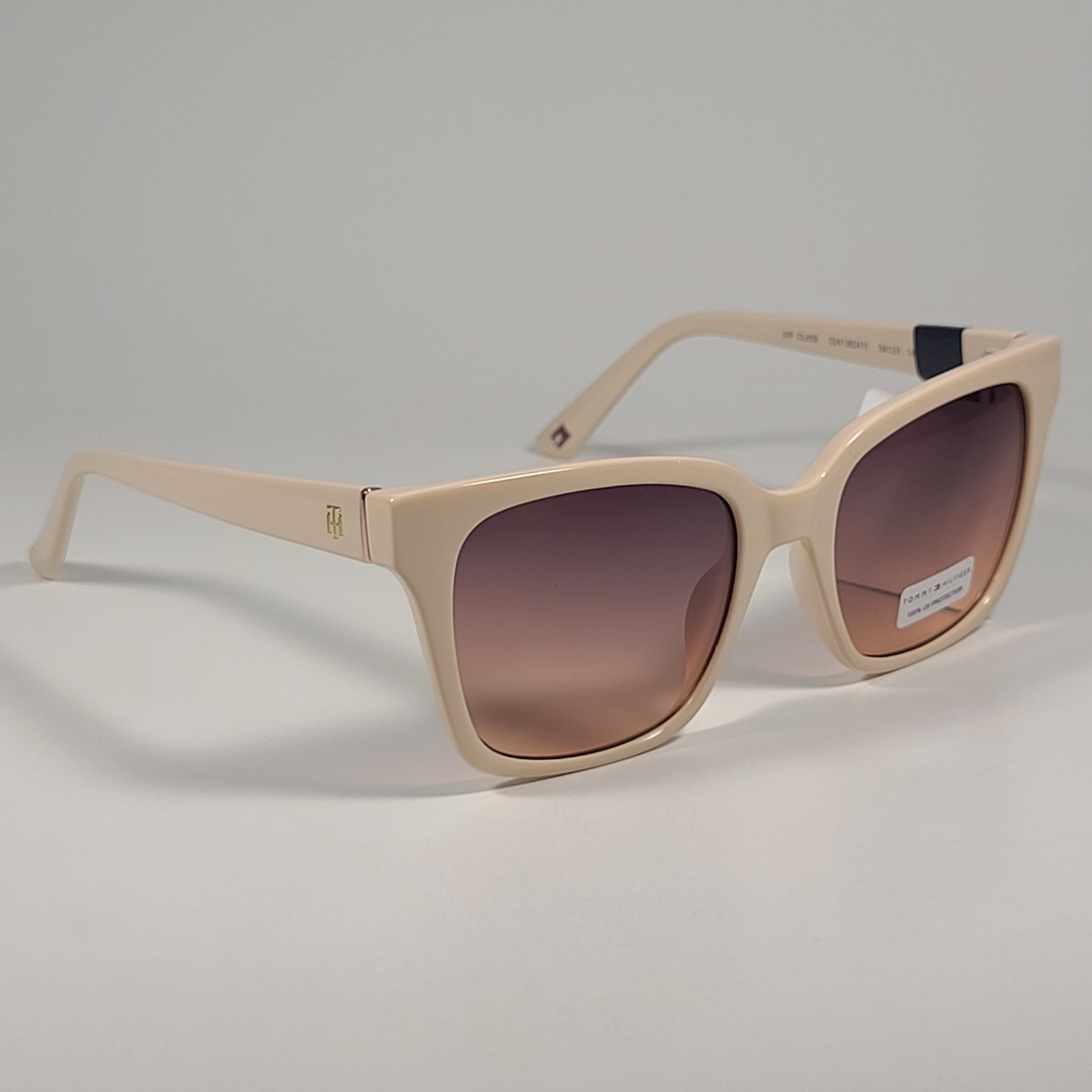 Tommy Hilfiger WP OL658 Cat Eye Sunglasses Beige Frame Brown Lens 54mm - Sunglasses