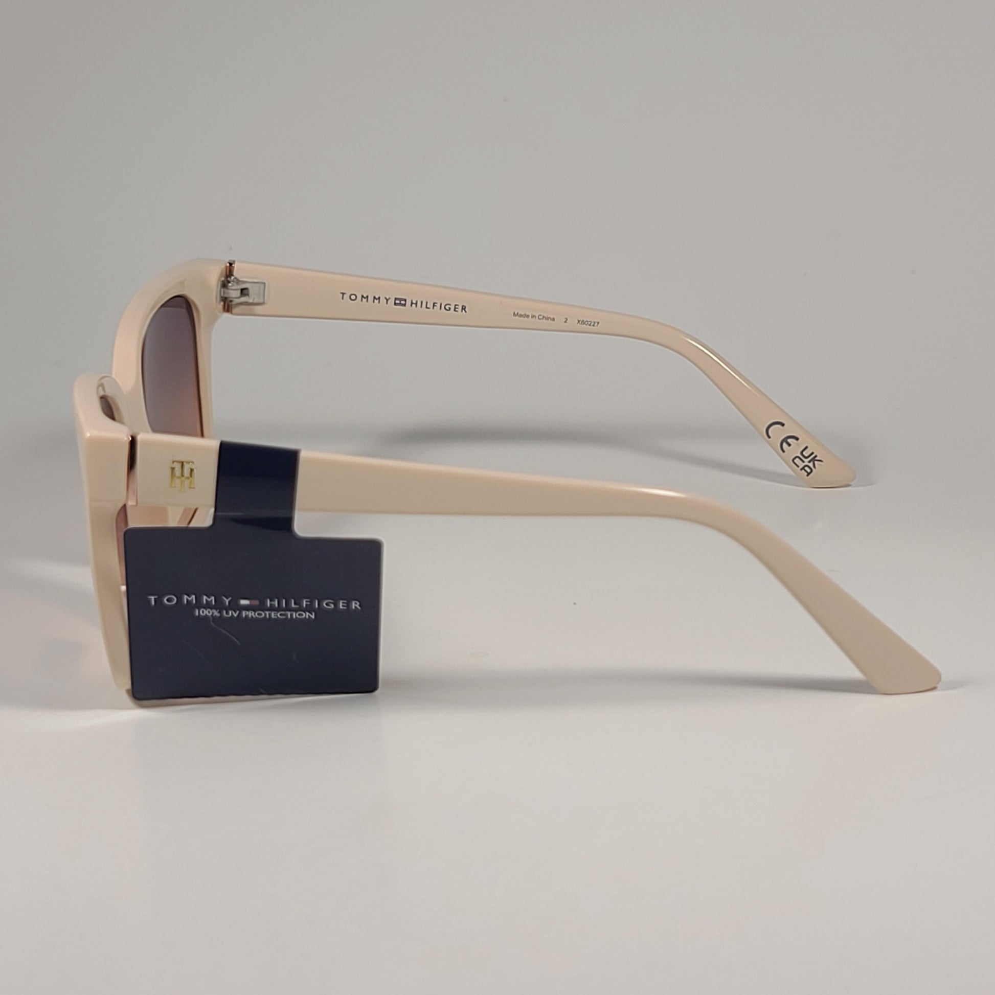 Tommy Hilfiger WP OL658 Cat Eye Sunglasses Beige Frame Brown Lens 54mm - Sunglasses