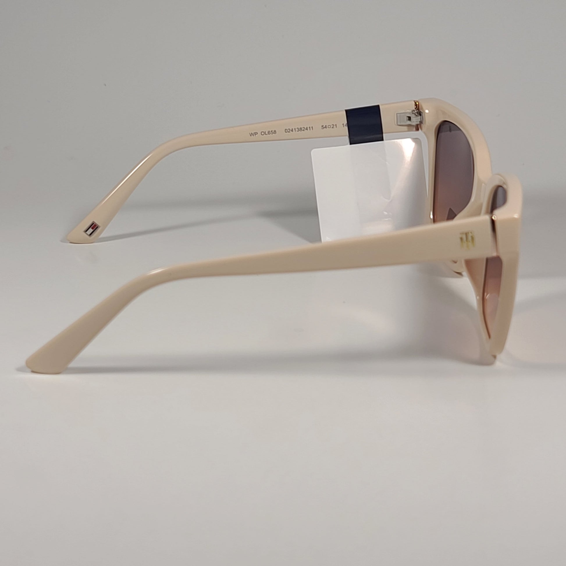 Tommy Hilfiger WP OL658 Cat Eye Sunglasses Beige Frame Brown Lens 54mm - Sunglasses