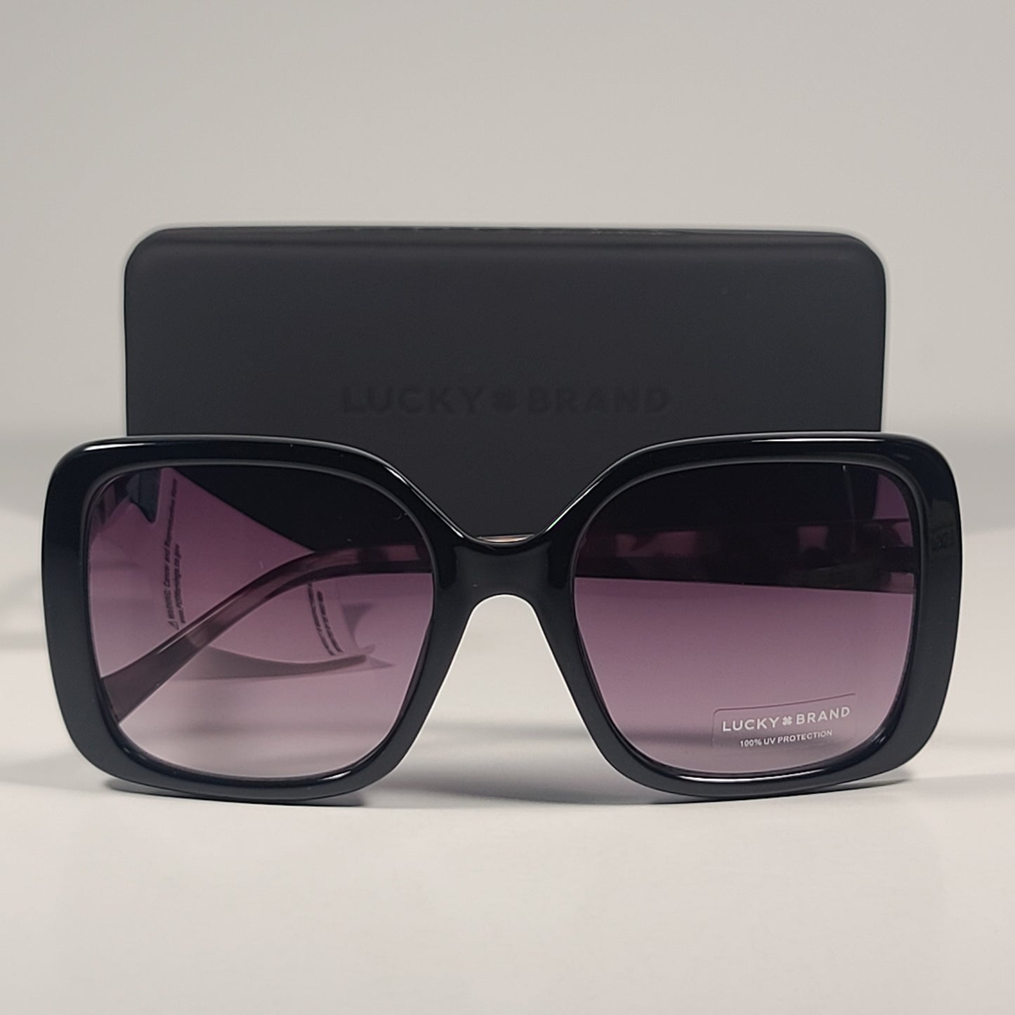 Lucky Brand SLBD122 Oversize Square Sunglasses Black Tortoise Frame / Smoke Gradient Lens - Sunglasses