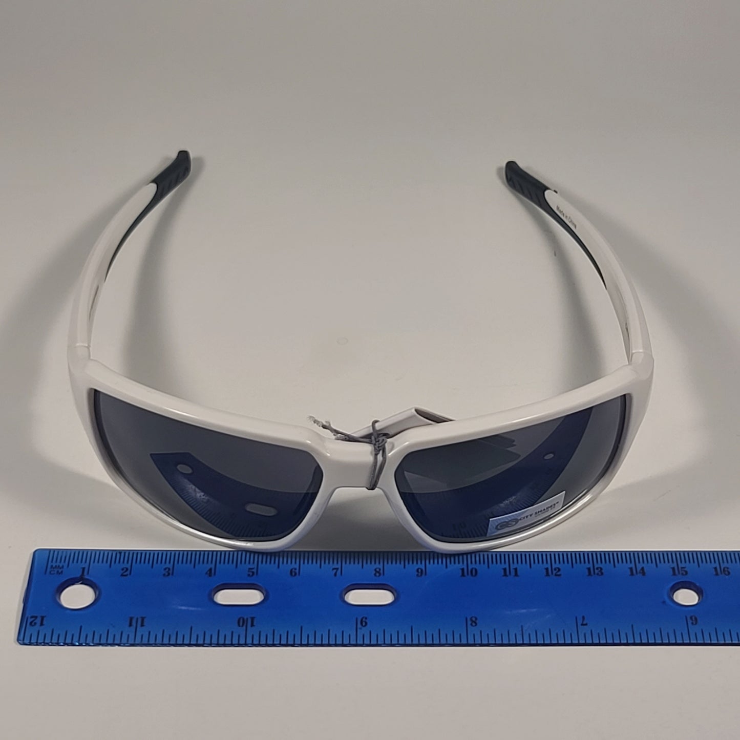 City Shades 6258 Sport Wrap Sunglasses White Frame Gray Tinted Lens - Sunglasses