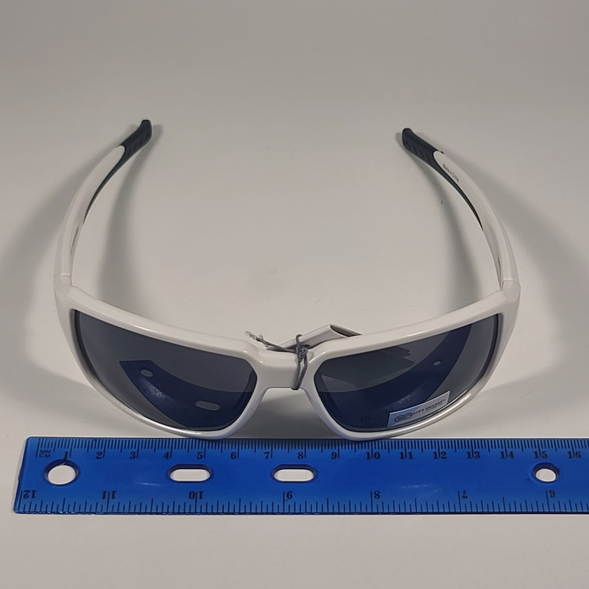 City Shades 6258 Sport Wrap Sunglasses White Frame Gray Tinted Lens - Sunglasses