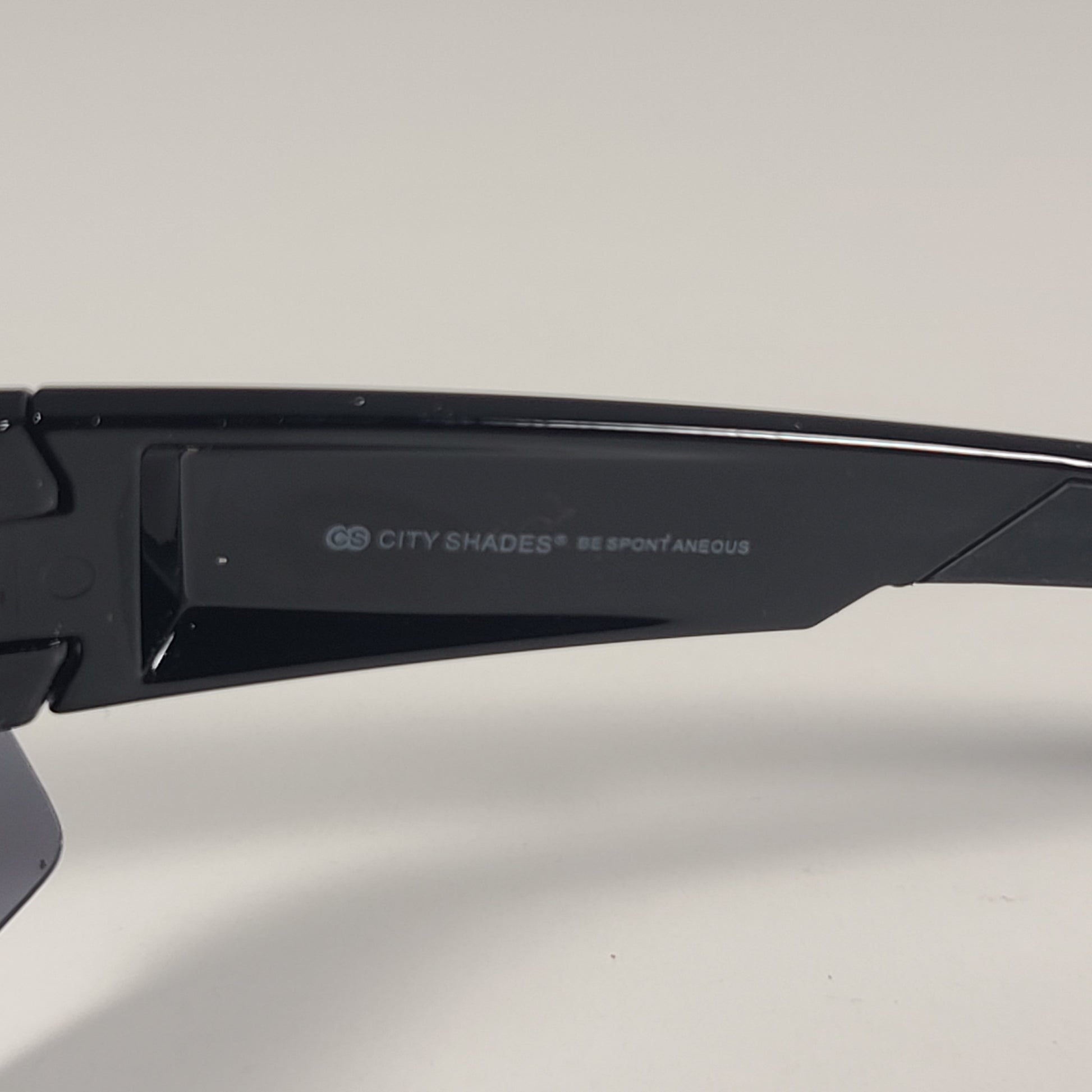 City Shades 6328 Sport Wrap Sunglasses Shiny Black Frame Gray Tinted Lens - Sunglasses