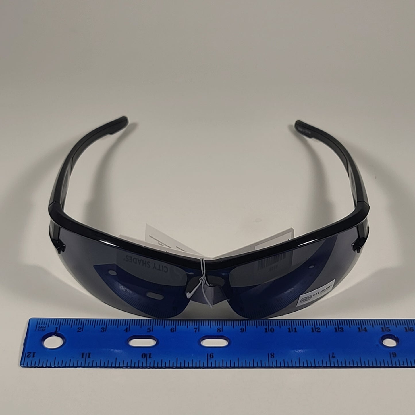 City Shades 6328 Sport Wrap Sunglasses Shiny Black Frame Gray Tinted Lens - Sunglasses