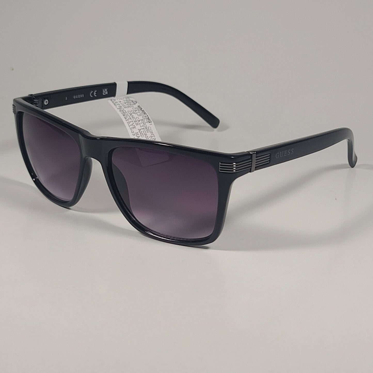 Guess GF0241 01B Square Sunglasses Black Frame Smoke Gradient Lens 57mm - Sunglasses
