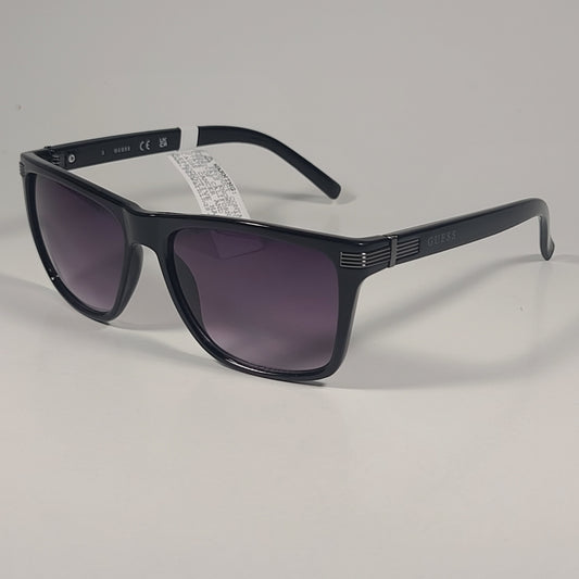 Guess GF0241 01B Square Sunglasses Black Frame Smoke Gradient Lens 57mm - Sunglasses