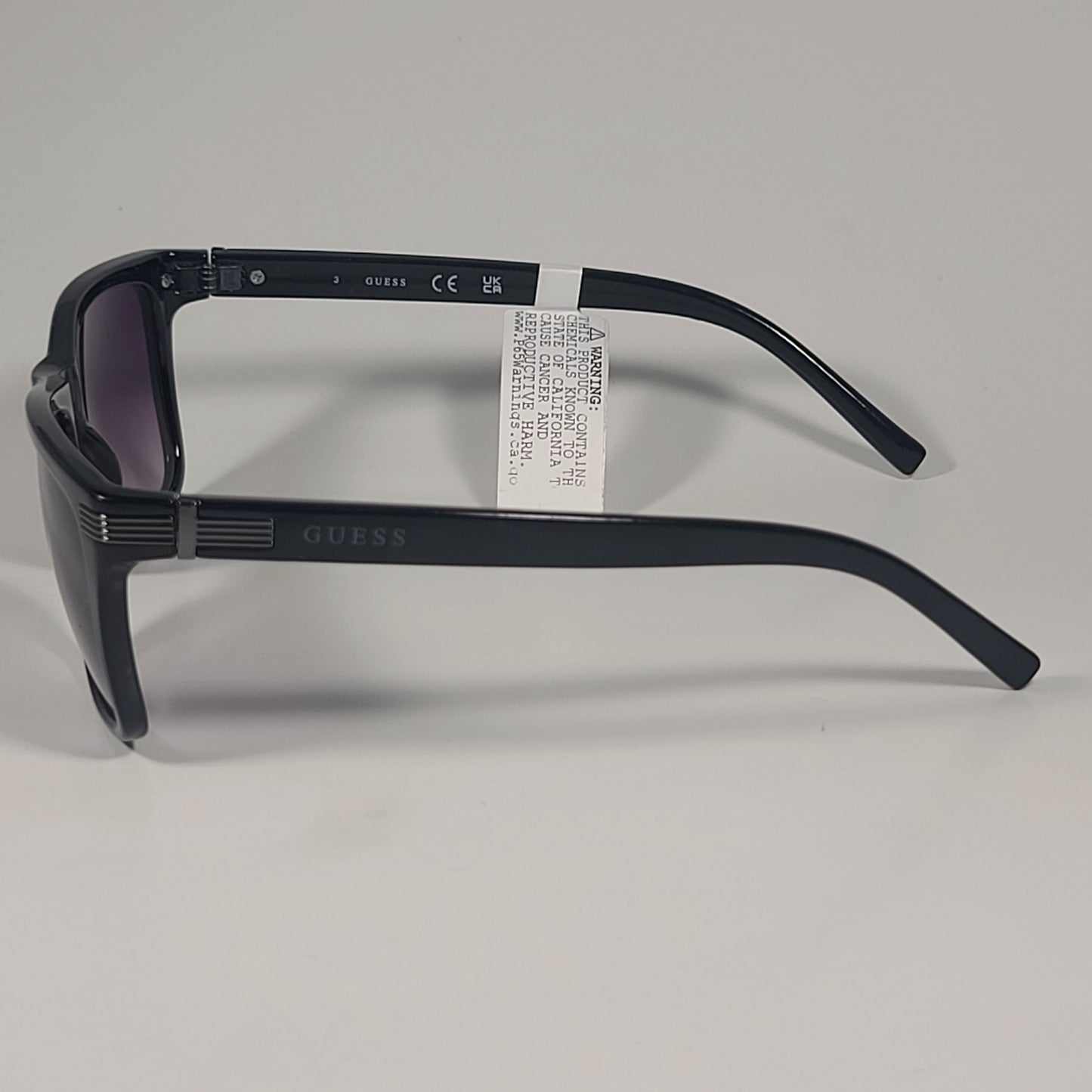 Guess GF0241 01B Square Sunglasses Black Frame Smoke Gradient Lens 57mm - Sunglasses