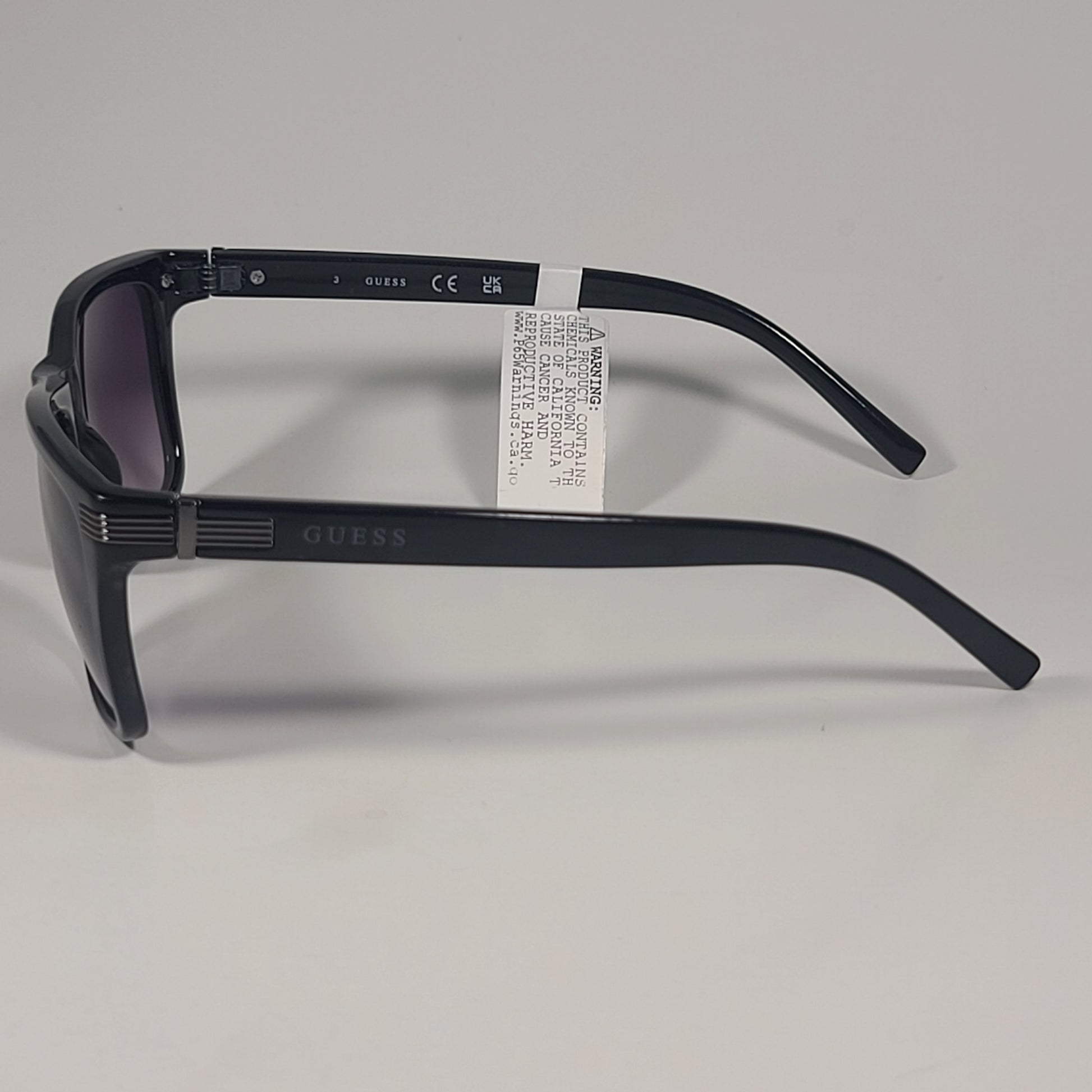 Guess GF0241 01B Square Sunglasses Black Frame Smoke Gradient Lens 57mm - Sunglasses