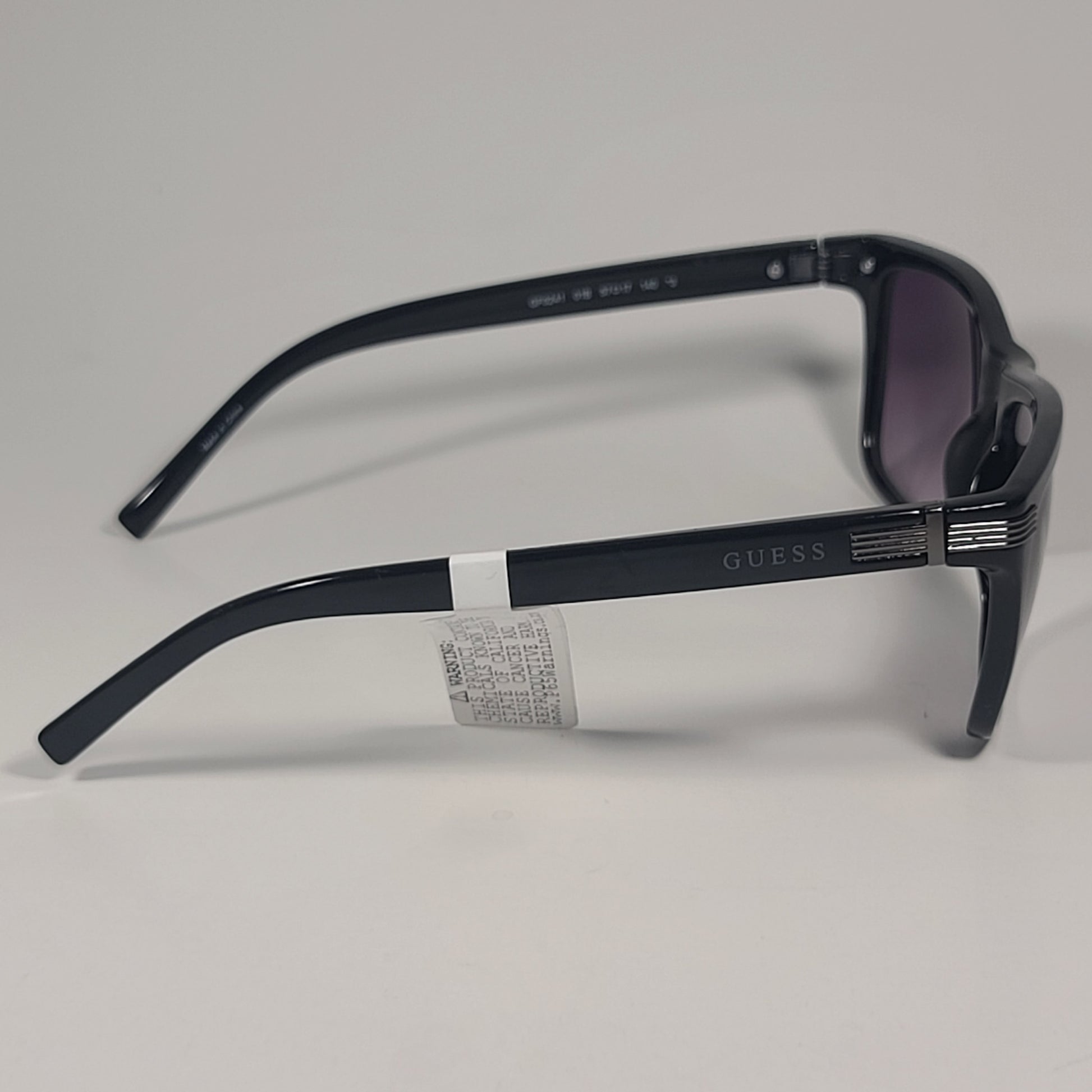 Guess GF0241 01B Square Sunglasses Black Frame Smoke Gradient Lens 57mm - Sunglasses